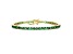 14k Gold Plated over Brass with Emerald Green 3mm Cubic Zirconia Tennis Bracelet