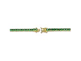 14k Gold Plated over Brass with Emerald Green 3mm Cubic Zirconia Tennis Bracelet