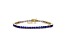 14k Gold Plated over Brass with Sapphire Blue 3mm Cubic Zirconia Tennis Bracelet