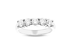 1.00ctw 5 Stone Wedding Band 14k White Gold