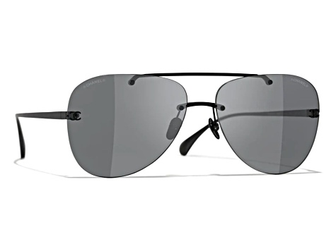 Chanel Black Aviator Frame / Gray Lenses Sunglasses - 13G6FA | JTV