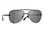 Chanel Black Aviator Frame / Gray Lenses Sunglasses - 13G6FA | JTV