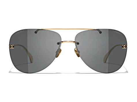 Chanel Gold Tone Aviator Frame / Gray Lenses Sunglasses  display picture 3