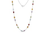 Multi-Gem 14k White Gold 18" Necklace 14.40ctw