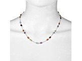 Multi-Gem 14k White Gold 18" Necklace 14.40ctw