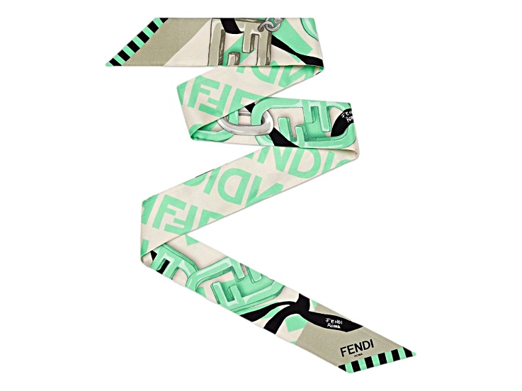 Fendi Wrappy Silk Edamame/Green Scarf - 13GKDA | JTV