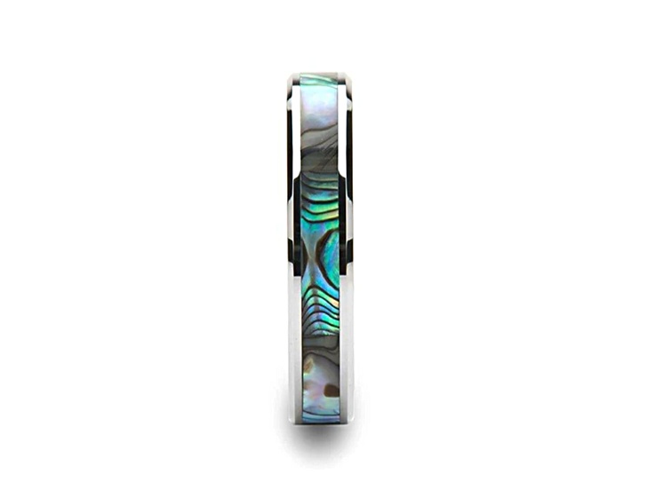 MAUI Tungsten Wedding Band with Mother of Pearl Inlay 4mm