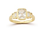 Rachel Zoe 14K Yellow Gold Over Sterling Silver Bezel Set White Cubic Zirconia Ring