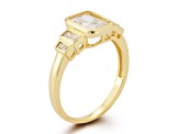Rachel Zoe 14K Yellow Gold Over Sterling Silver Bezel Set White Cubic Zirconia Ring