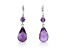 Purple Tear Drop and Round Amethyst Sterling Silver Earrings 8ct
