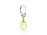 Lemon Tear Drop and Round Quartz Sterling Silver Earrings 8ctw