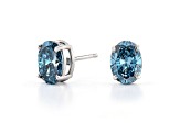 Blue Lab-Grown Diamond 14k White Gold Stud Earrings 1.50ctw