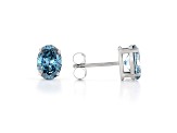 Blue Lab-Grown Diamond 14k White Gold Stud Earrings 1.50ctw