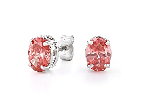 Pink Lab-Grown Diamond 14k White Gold Stud Earrings 1.50ctw