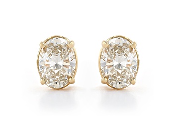Picture of White Lab-Grown Diamond 14k Yellow Gold Stud Earrings 1.50ctw