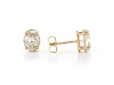 Oval White Lab-Grown Diamond H-I SI 14k Yellow Gold Stud Earrings 1.50ctw