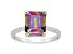 10x8mm Emerald Cut Mystic Topaz and 1/10 ctw Diamond Rhodium Over Sterling Silver Ring