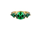 Green Cubic Zirconia 18k Yellow Gold Over Sterling Silver May Birthstone Ring 5.08ctw