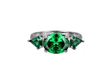 Green Cubic Zirconia Platinum Over Sterling Silver May Birthstone Ring 5.08ctw