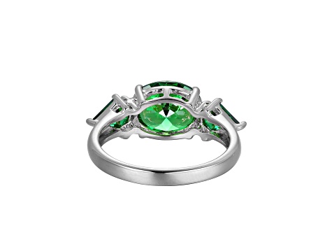 Green Cubic Zirconia Platinum Over Sterling Silver May Birthstone Ring 5.08ctw