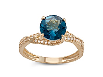 Picture of London Blue Topaz 10K Yellow Gold Twist Ring 2.38ctw