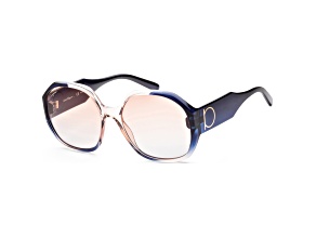 Ferragamo Women's Fashion 60mm Gray Rose Gradient Sunglasses|SF943S-6018083