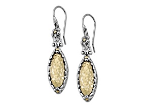 Silver Treasures by Samuel B. Sterling Silver & 18k Yellow Gold Hammered Earrings