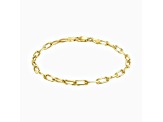 Sterling Silver Italian 3mm Paperclip Link Chain Bracelet for Unisex Size - 7 Inches, Color Gold