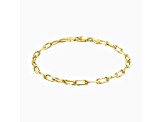 14K Yellow Gold Over Sterling Silver Italian 3mm Paperclip Link Chain Bracelet - 7.5 Inches