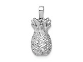 Rhodium Over 14k White Gold Diamond Pineapple Pendant