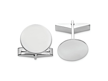 Picture of 14K White Gold Men's Circular Cuff Links