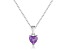 Amethyst Sterling Silver Heart Shaped Pendant With Chain