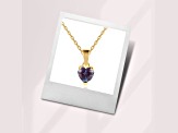 Lab Created Alexandrite 14K Rose Gold Over Sterling Silver Heart Shape Pendant With Chain