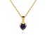 Lab Created Alexandrite 14K Yellow Gold Over Sterling Silver Heart Shape Pendant With Chain