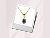 Lab Created Alexandrite 14K Yellow Gold Over Sterling Silver Heart Shape Pendant With Chain