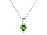 Chrome Diopside Sterling Silver Heart Shape Pendant With Chain