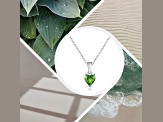 Chrome Diopside Sterling Silver Heart Shape Pendant With Chain