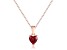 Garnet 14K Rose Gold Over Sterling Silver Heart Shape Pendant With Chain