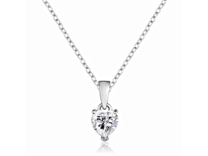 Moissanite Sterling Silver Heart Shape Pendant With Chain