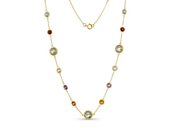 Picture of Multi-Gem 14k Yellow Gold 18" Necklace 13.47ctw
