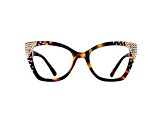 Brown Crystal Square Frame Reading Glasses. Strength 2.50