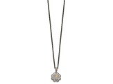 Sterling Silver Antiqued with 14K Accent Diamond Vintage Necklace