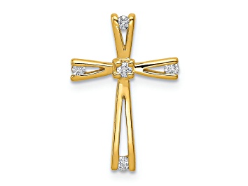 Picture of 14k Yellow Gold Diamond Cross Pendant