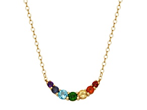 Multi-Gemstone 10k Yellow Gold Necklace 0.51ctw