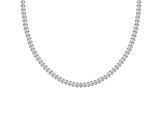 White Cubic Zirconia Platinum Over Sterling Silver Tennis Necklace 21.74ctw