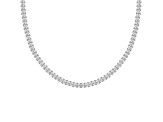 White Cubic Zirconia Platinum Over Sterling Silver Tennis Necklace 21.74ctw