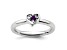 Sterling Silver Stackable Expressions Amethyst Heart Ring 0.06ctw