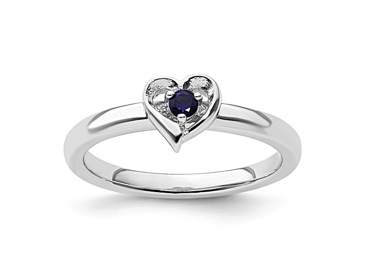 Sterling Silver Stackable Expressions Polished Created Sapphire