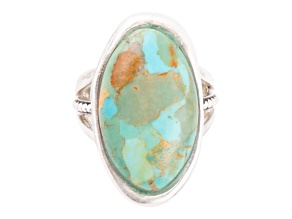 Barse Jewelry Oval Blue Composite Turquoise Sterling Silver Ring