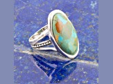 Barse Jewelry Oval Blue Composite Turquoise Sterling Silver Ring
